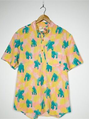 Chubbies Rumble in the Jungle Gorilla Tropical Polo Shirt Large